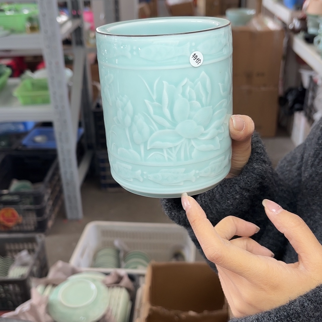 龙泉云间青瓷小米茶器