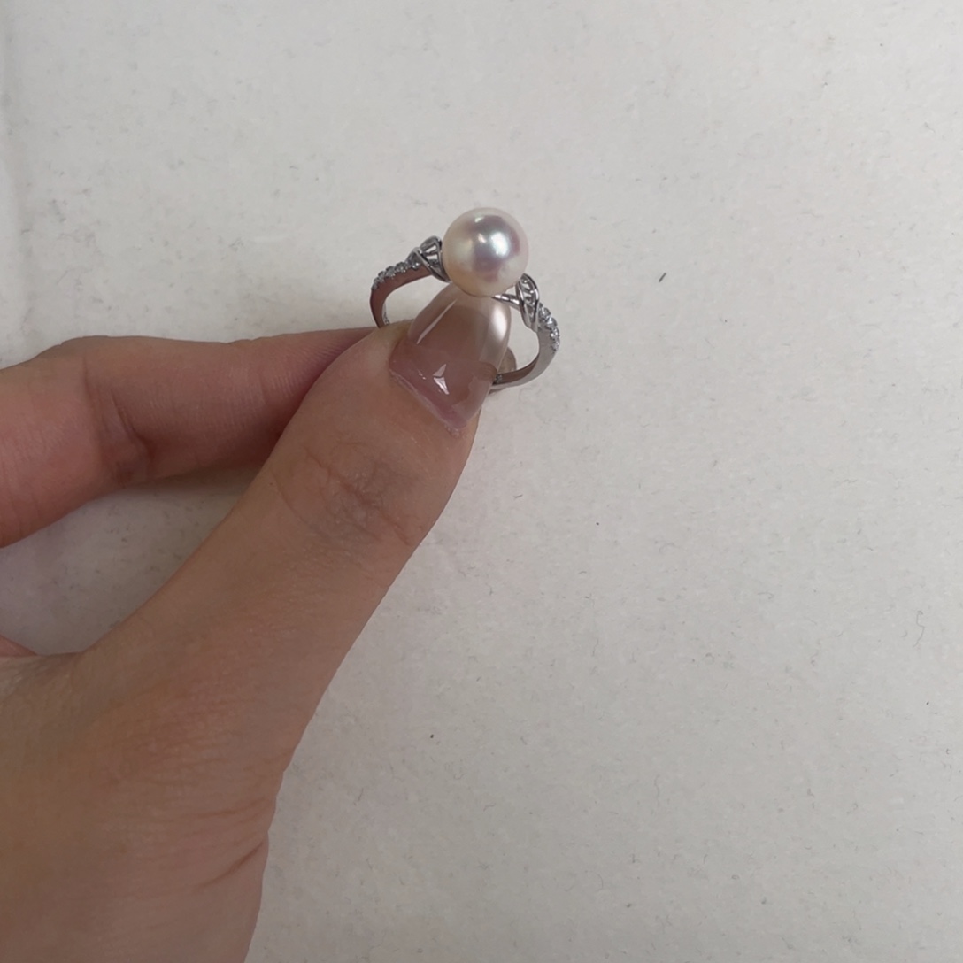 银S925镶嵌戒指海水珍珠