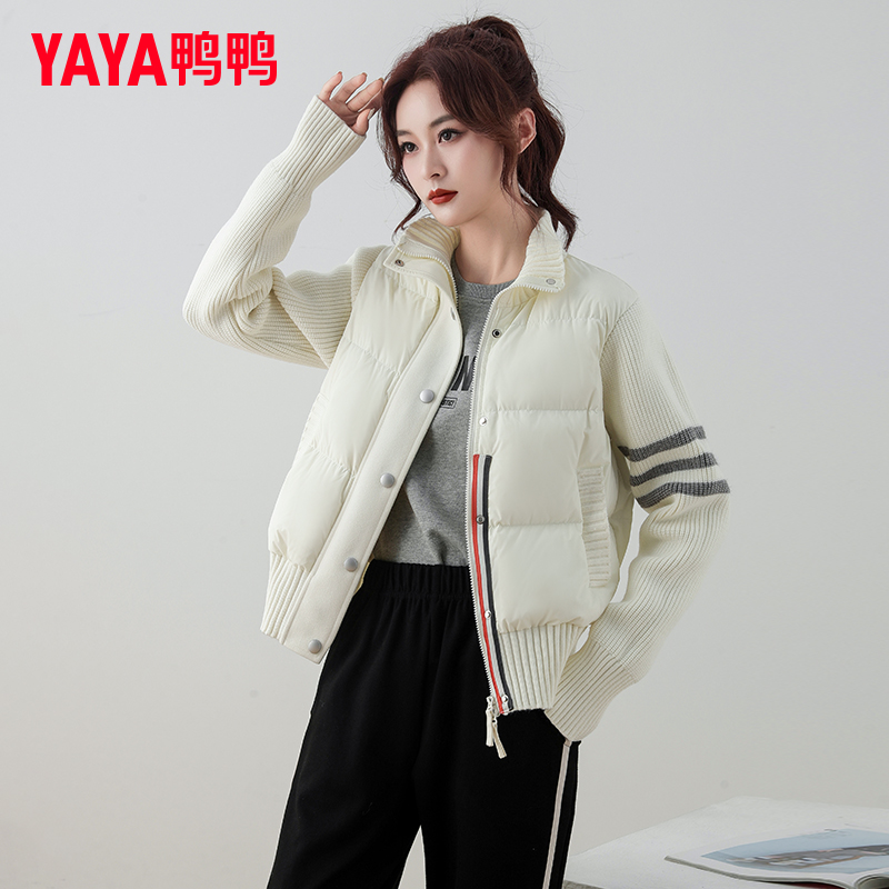 YAYA/鸭鸭短款羽绒服2025女款时尚90绒百搭轻薄秋冬简约保暖外套