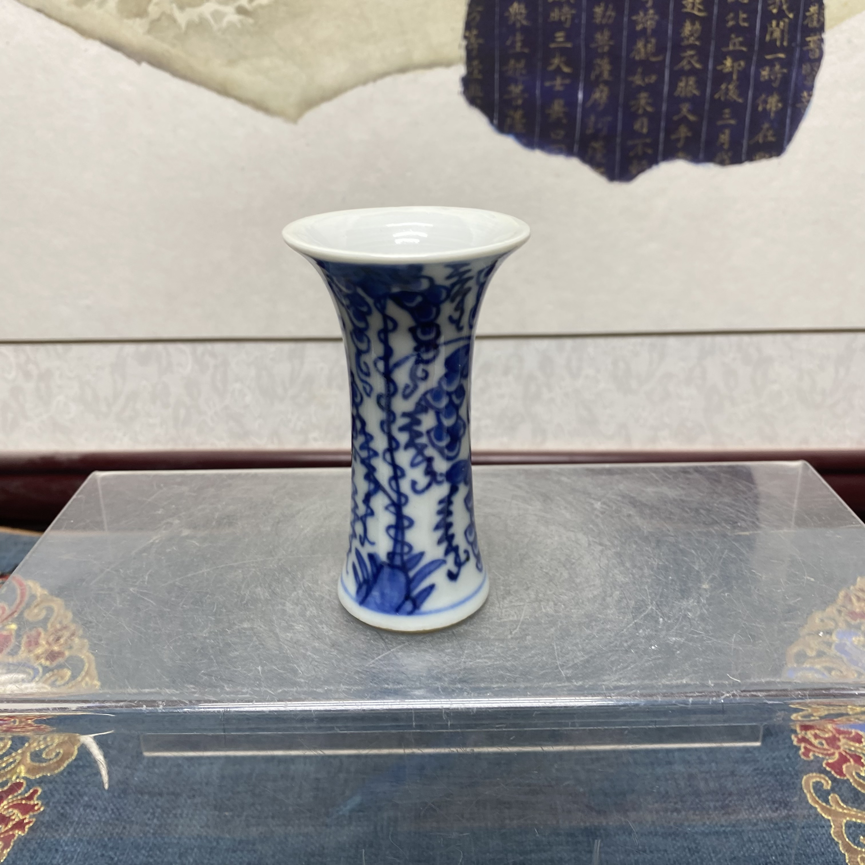 清康熙青花葡萄纹小花觚32/古玩/收藏/KC20250103002