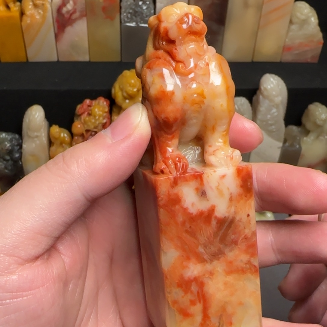 巴林石印石红花冻