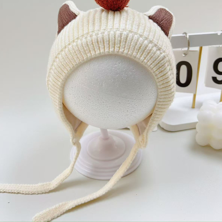 宝宝毛线帽子秋冬加厚保暖护耳帽男女童可爱防风婴幼儿针织帽子