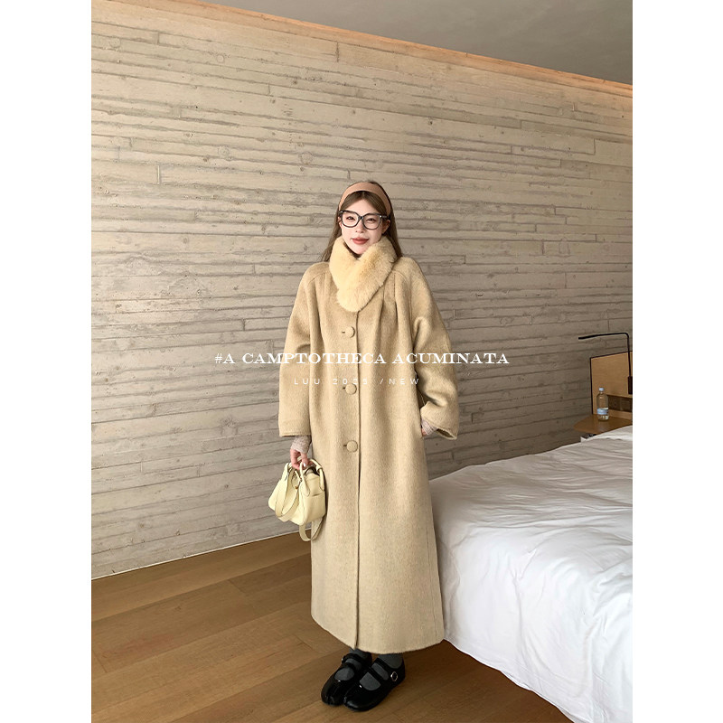 LUU桃喜儿/纯羊毛高级感双面呢大衣外套女秋冬呢子气质韩系毛呢