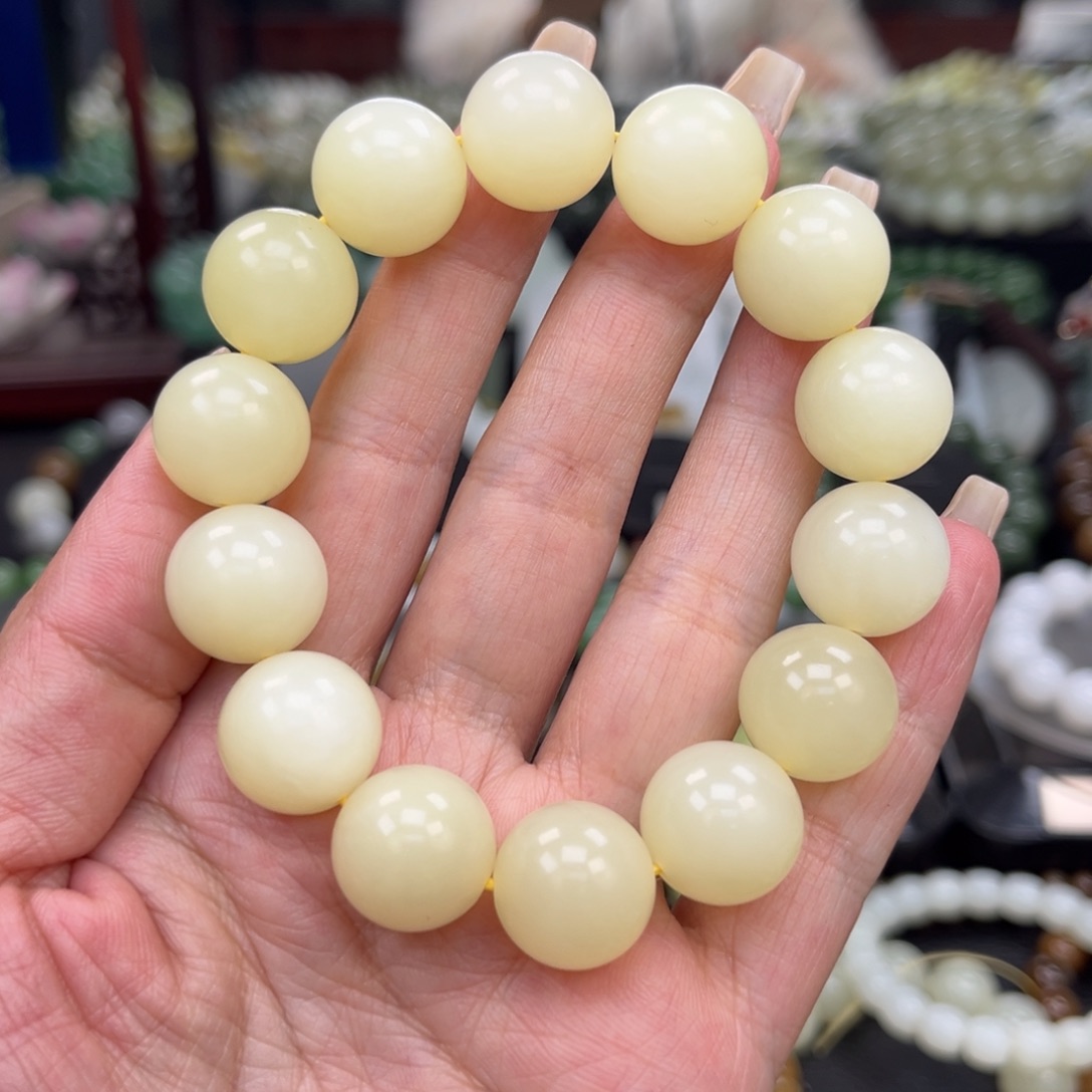 和田玉手串未镶嵌念****