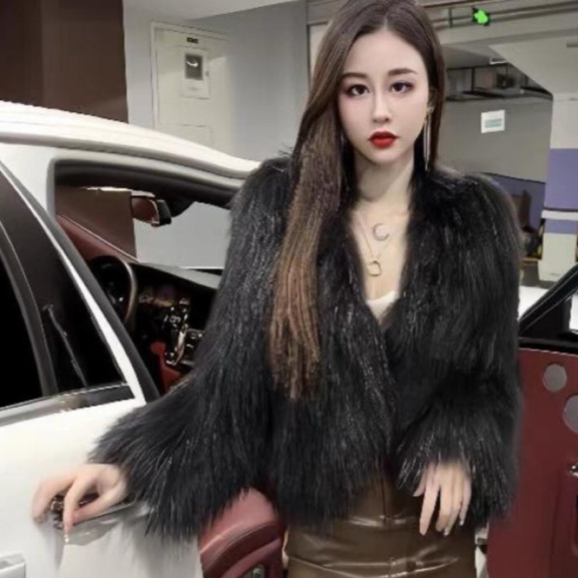 短款45高腰貉子毛手工编织双面高品质时尚潮流百搭小香风女装