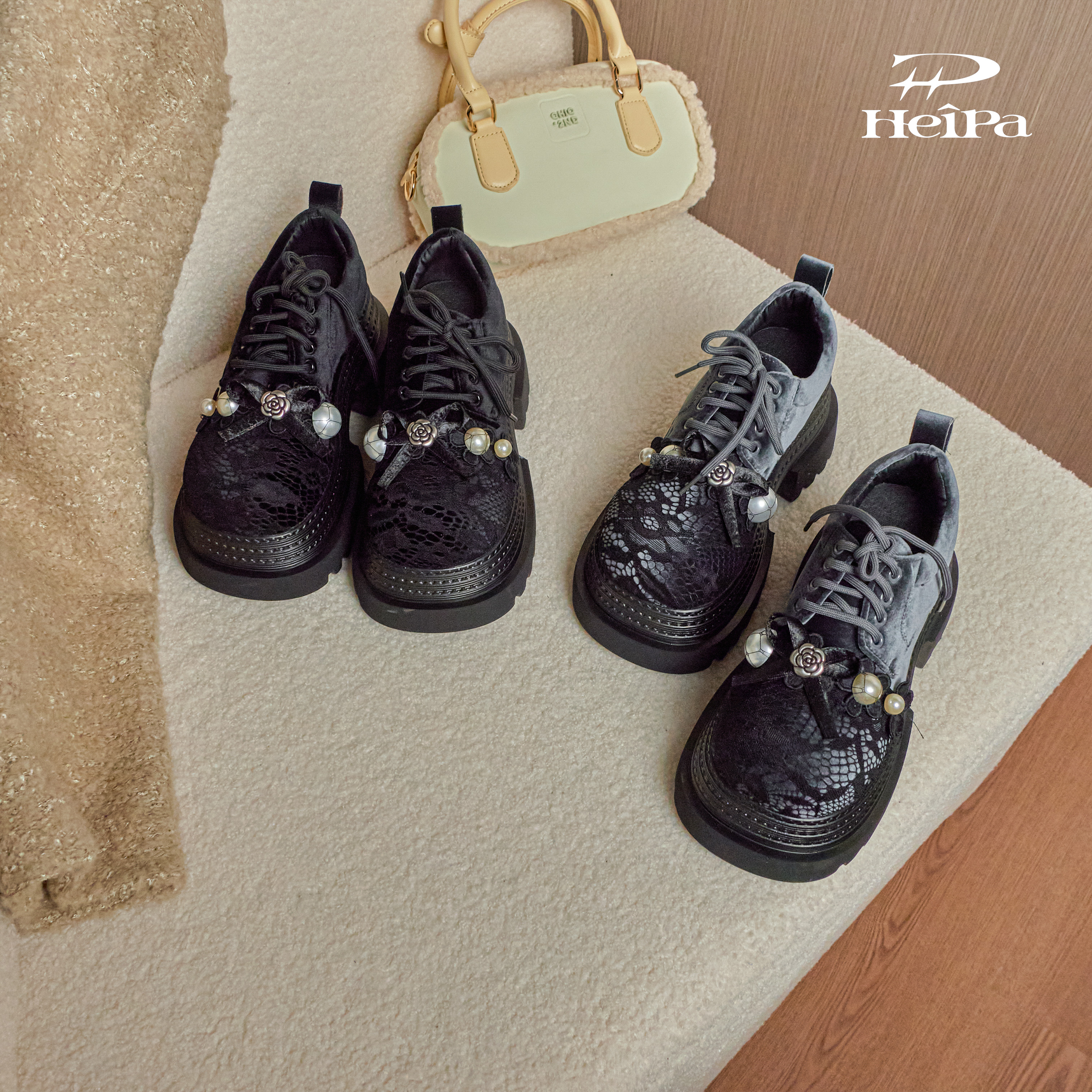 【HeiPa】CEB10 【繁花】时尚乐福鞋女