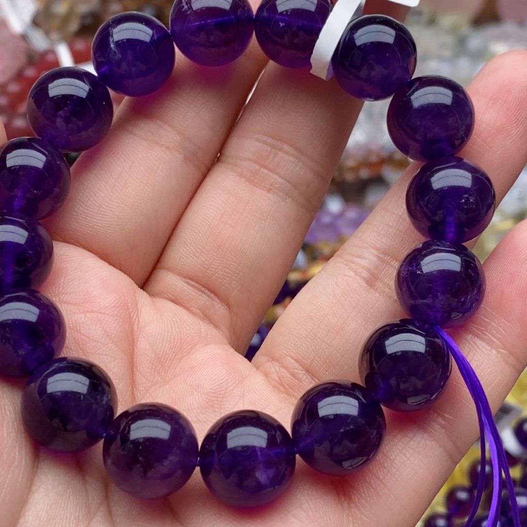 水晶手串未镶嵌椰*汁紫水晶51.6