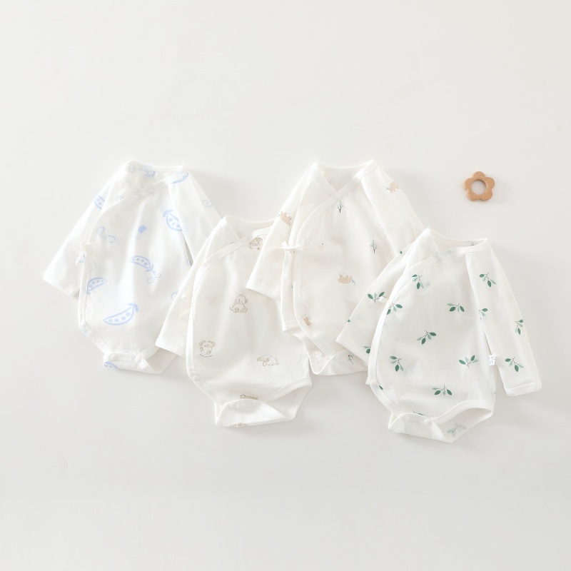 夏款轻薄100%棉婴儿包屁衣0-6个月A类无骨宝宝三角哈衣初生宝宝