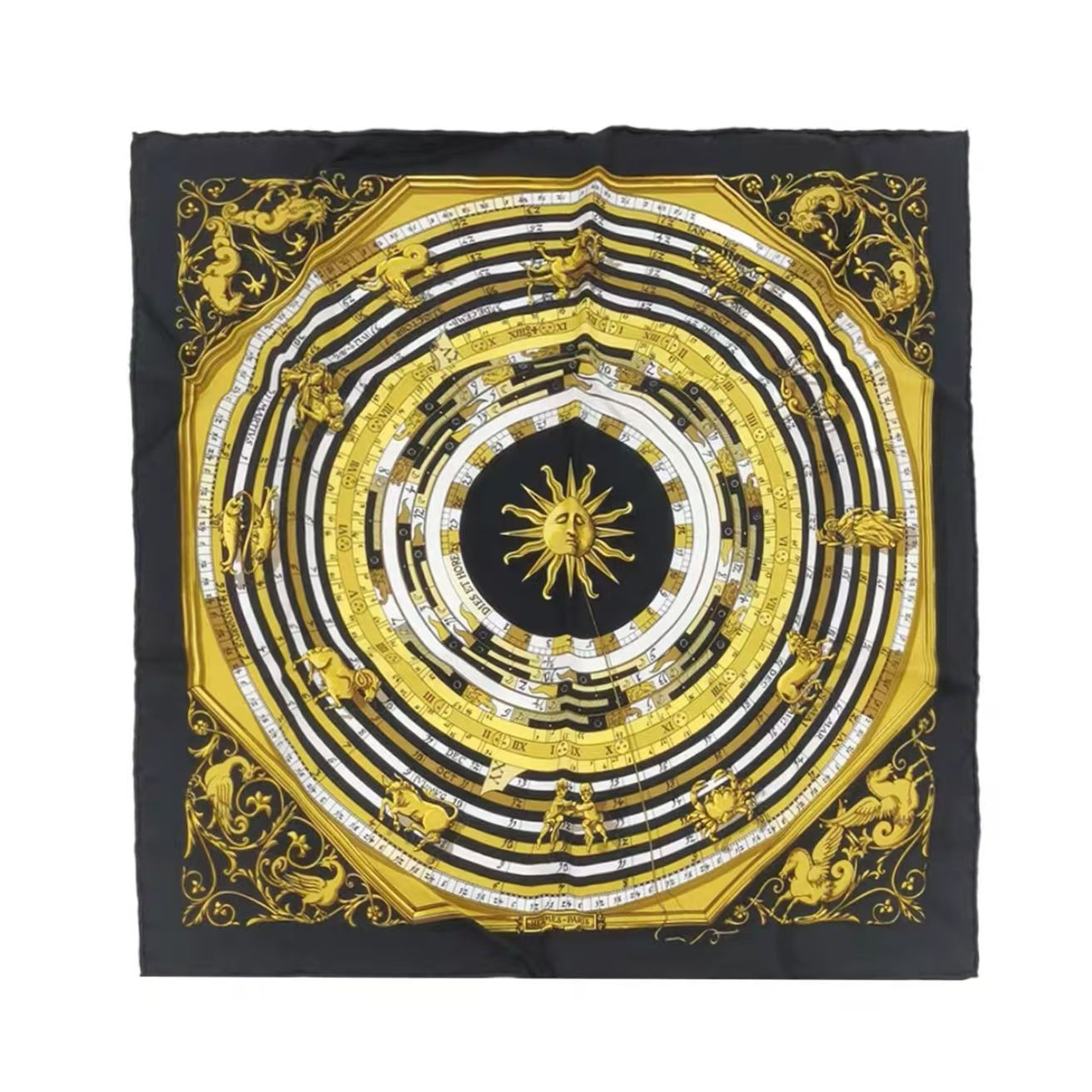 99新 Hermes/爱马仕 海囤J/爱马仕/丝巾印花金色/fm184762