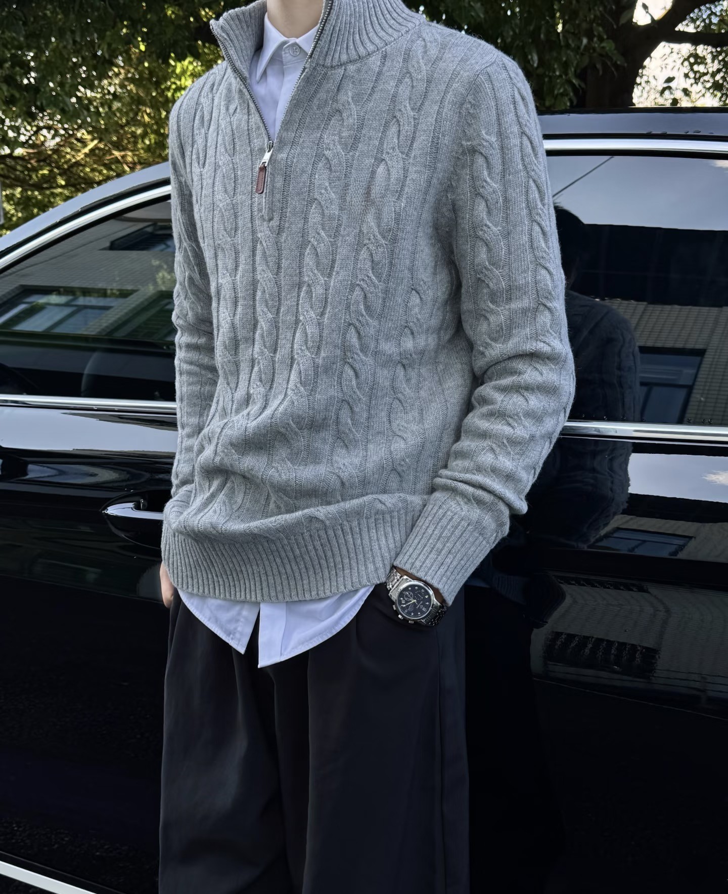 【马儿专属】老钱风好命哥同款半拉链羊毛衫情侣款