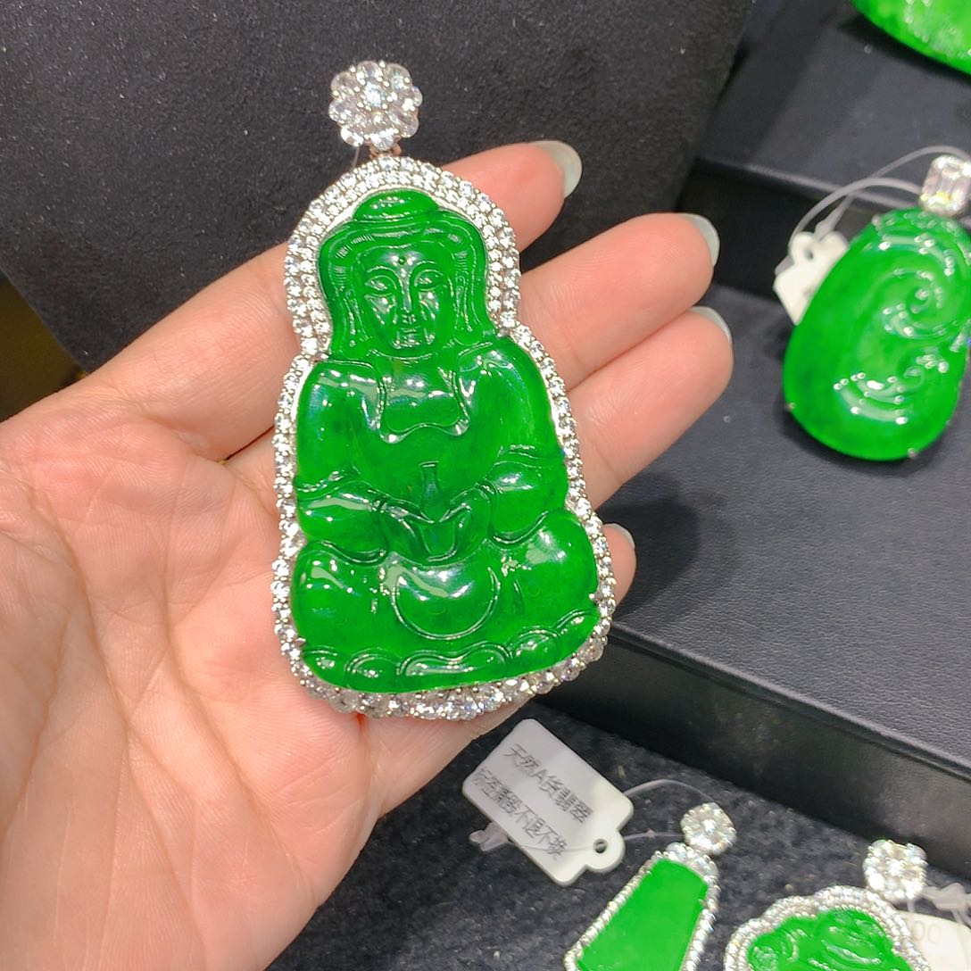 颈饰银S925镶嵌翡翠00083