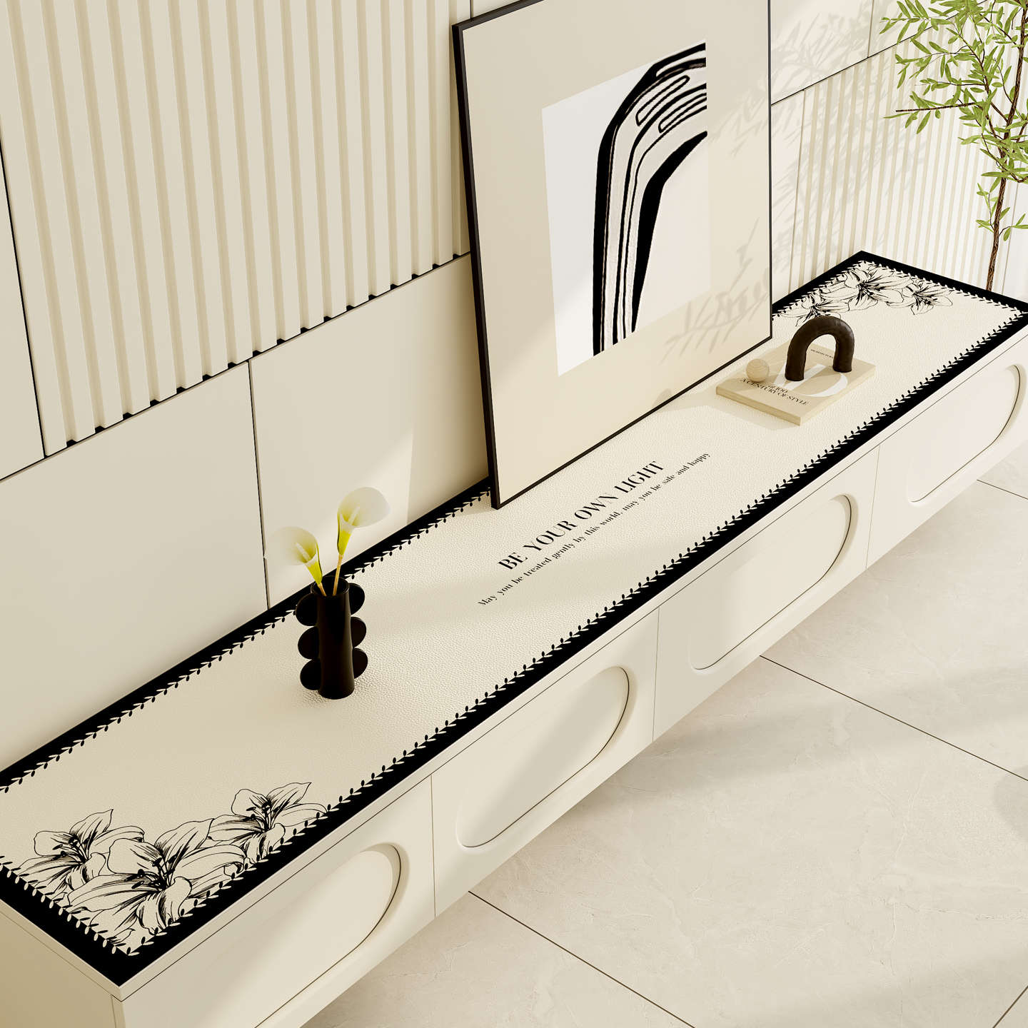 法式防水免洗防刮桌布适用于茶几电视柜餐边柜玄关台面垫