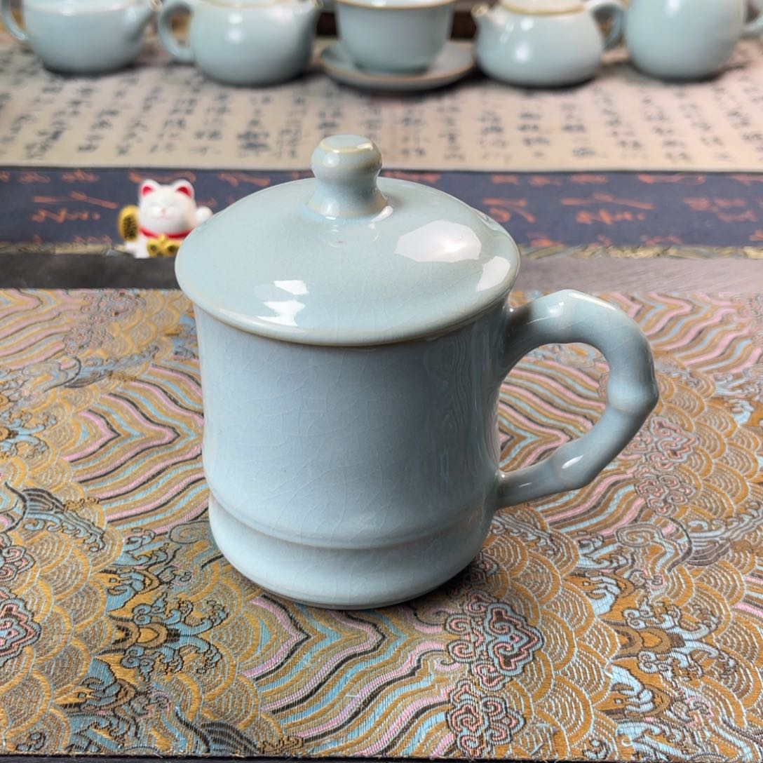 支钉微瑕天青釉全手工350c c