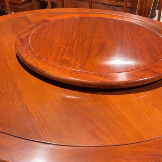 古***窗家具紫檀木类缅花圆桌11件套