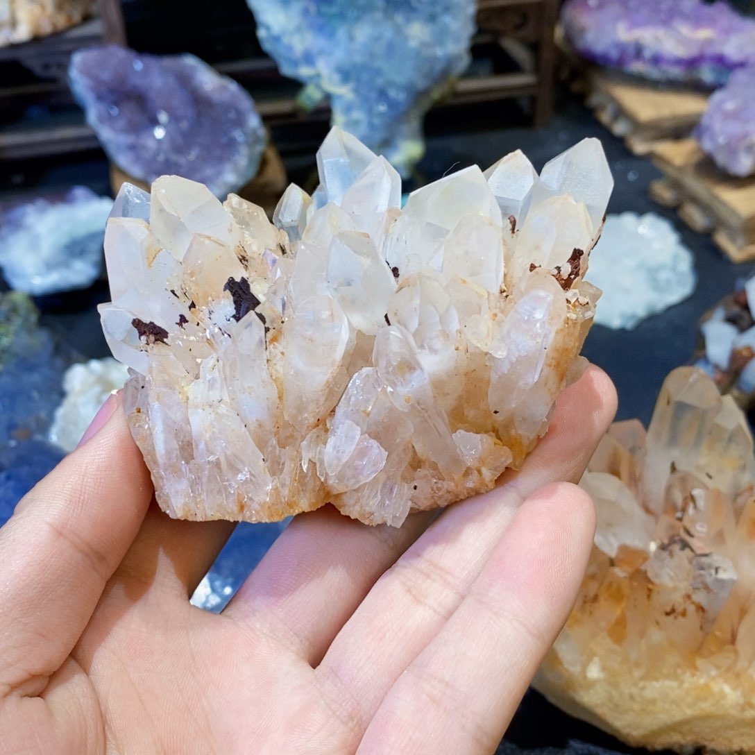 水晶天然白水晶礁花晶簇未镶嵌