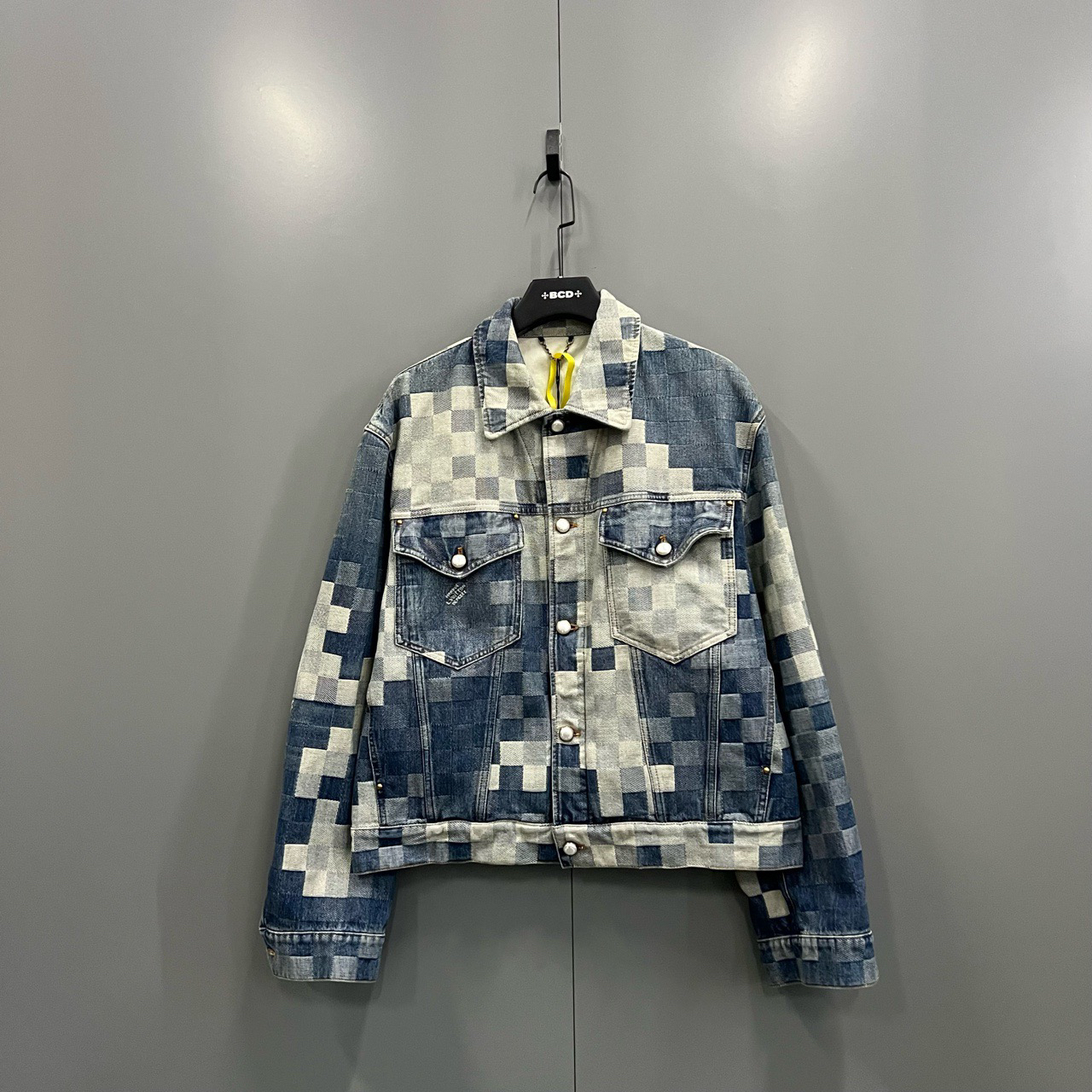 Louis Vuitton lv菲董联名系列马赛克效果印花牛仔外套54ki302609