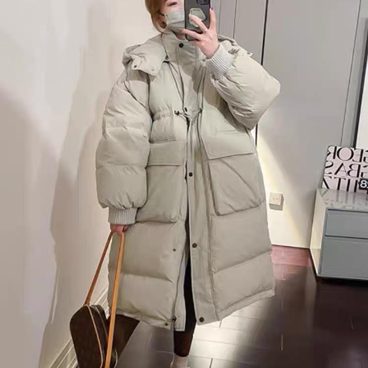 #s023新款羽绒韩版宽松休闲加厚连帽洋气外套-衣长95