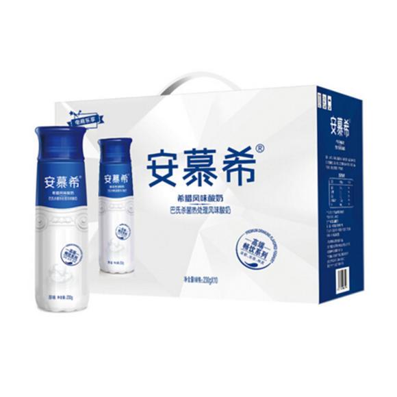 （8月产）伊利安慕希PET高端畅饮型希腊风味酸奶原味230g*10瓶