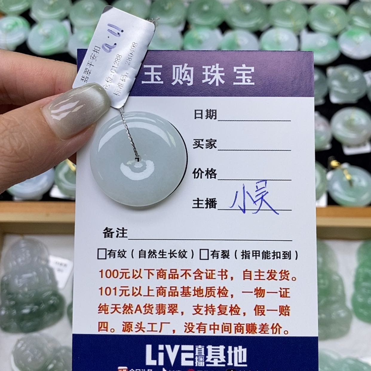 【闪购商品】翡翠未镶嵌颈饰平安扣