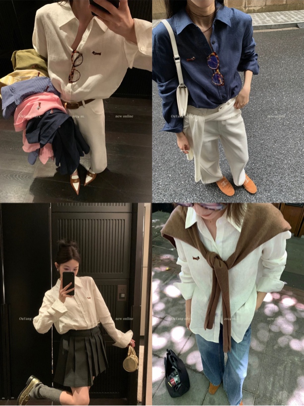 仁麻透气慵懒衬衫2395