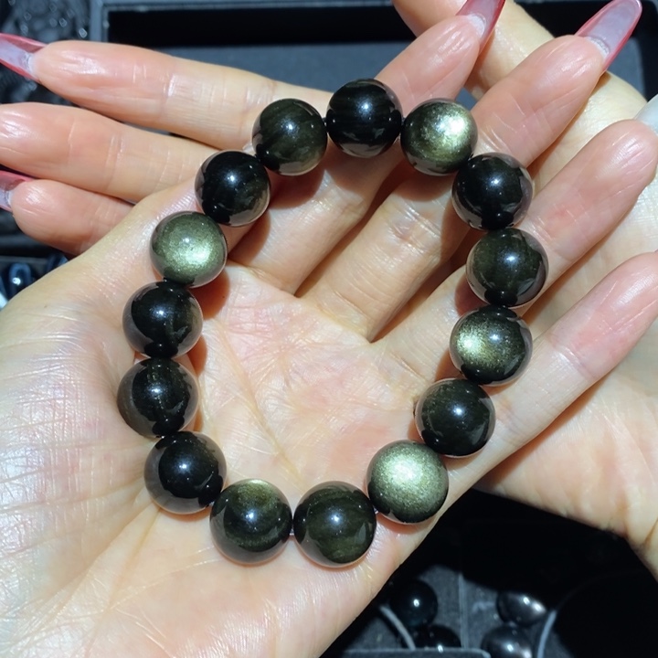 黑曜岩手链未镶嵌一**秋
