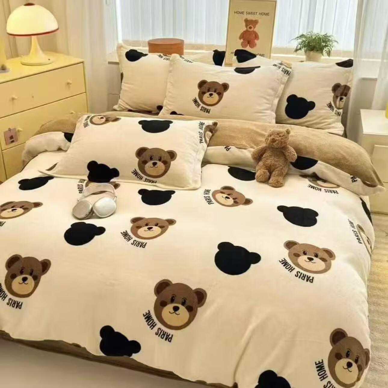 【试睡三十天】保暖牛奶绒被子亲肤舒适保暖 萌熊咖色