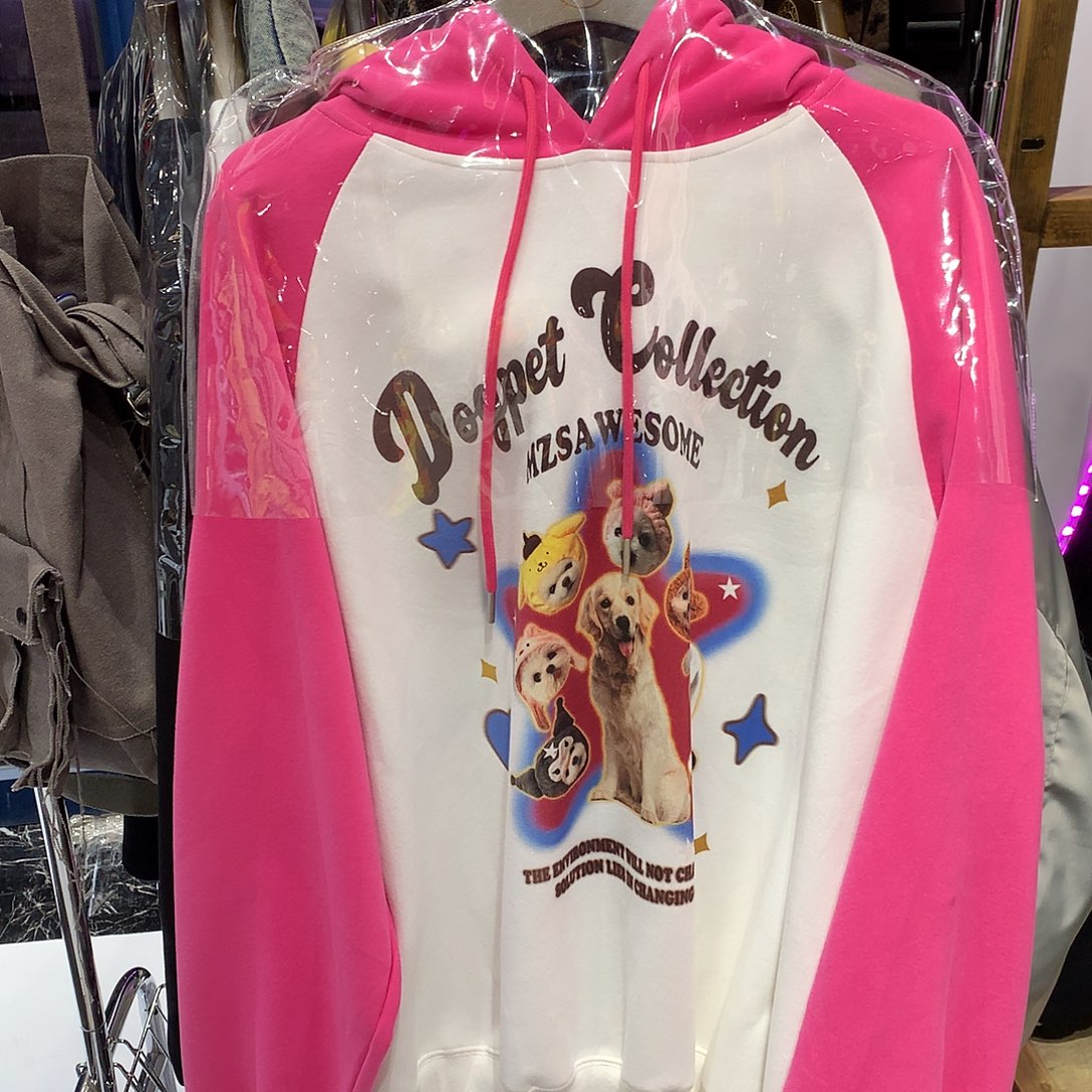 套头款抢回街头原创撞色萌宠卫衣