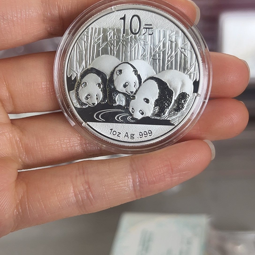 纯银13熊猫银币一盎司