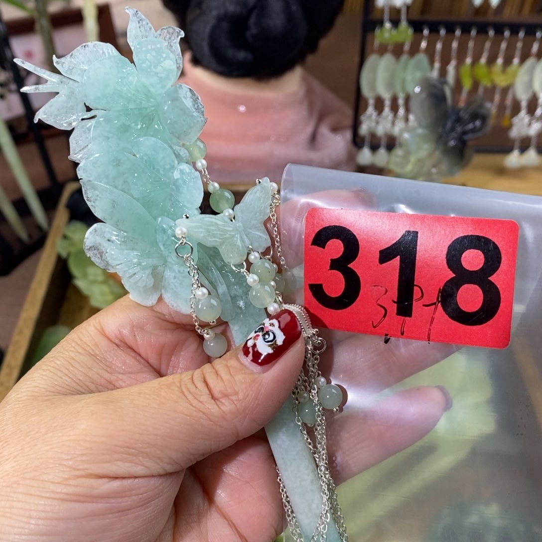 蛇纹石玉玉簪合金?**?