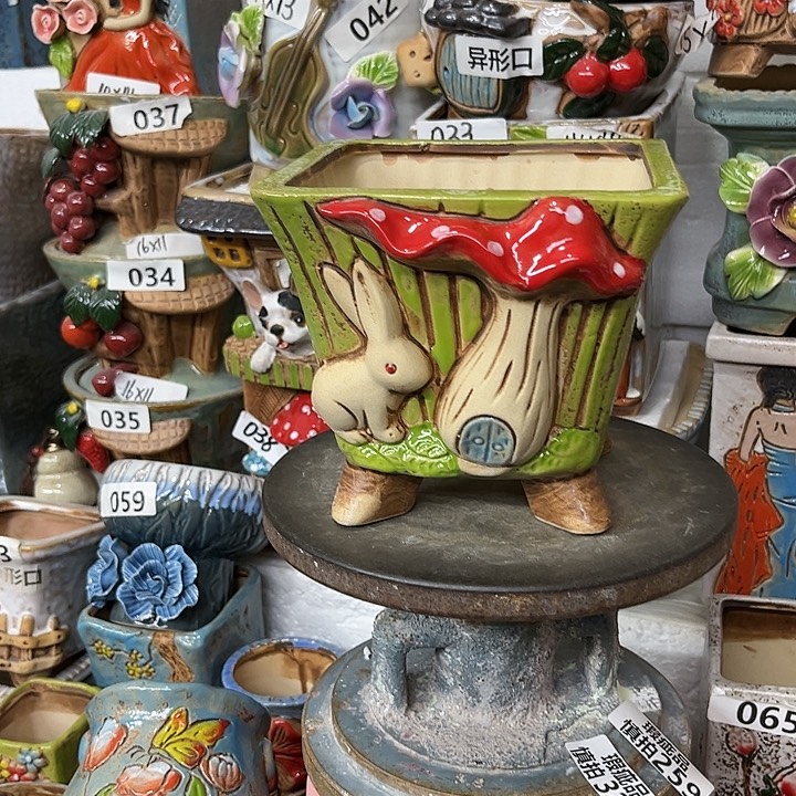 粗陶材质多肉花盆