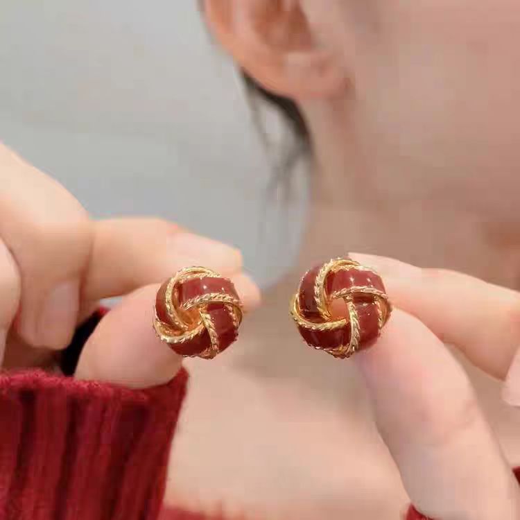 铜合金耳饰 气质轻奢百搭简约简约优雅精致网红设计师耳环F3208