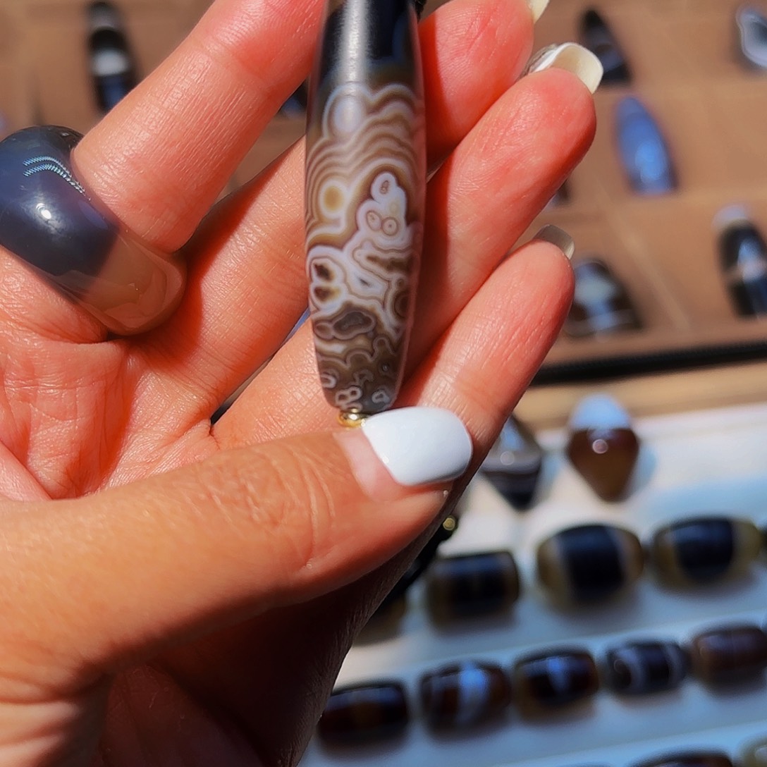 合金颈饰玛瑙/玉髓摸****后