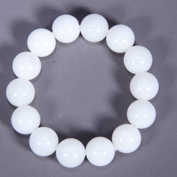 旧藏 和田白玉手串 听雨轩 Z 88216