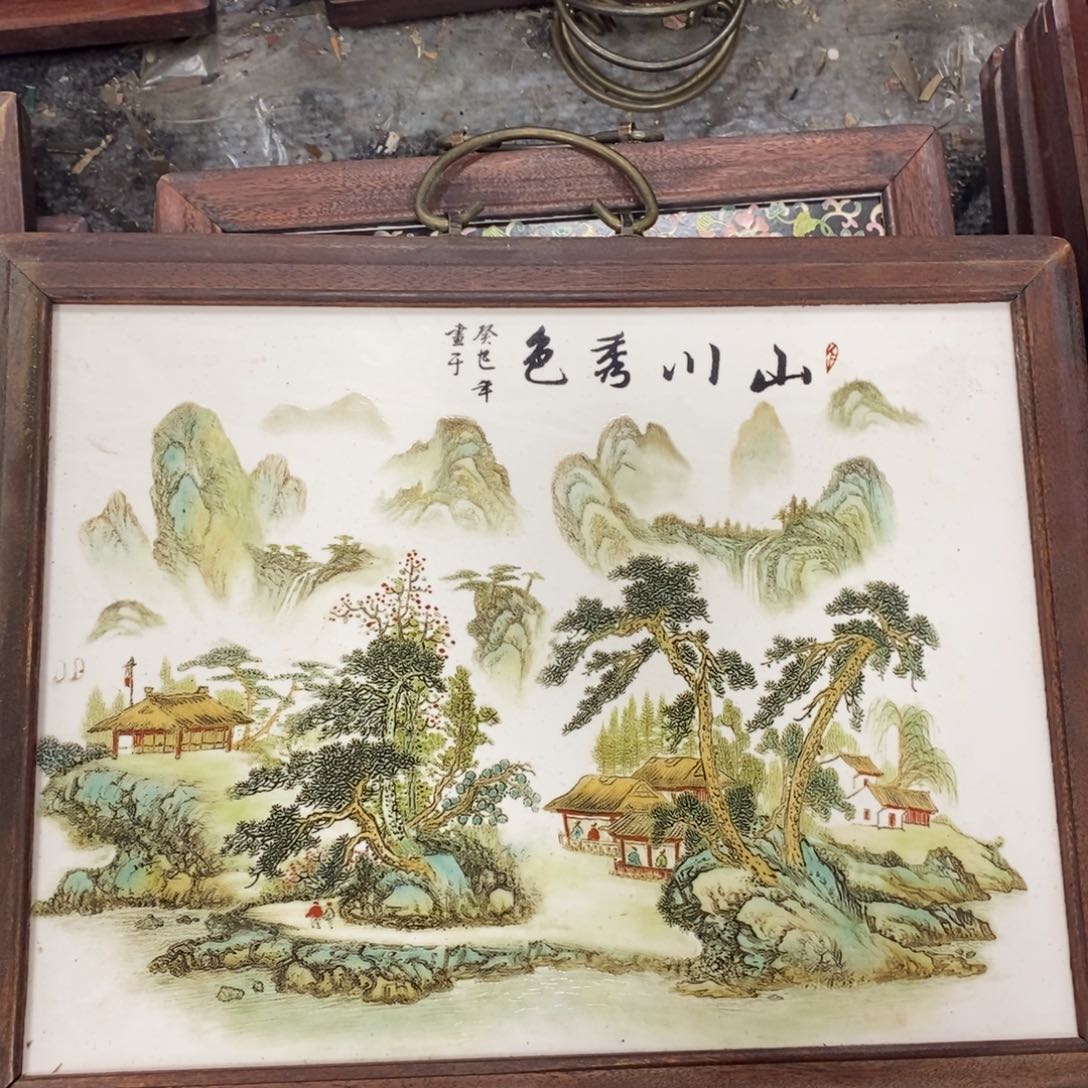 瓷37*28*1景德镇瓷板画柴窑烧制