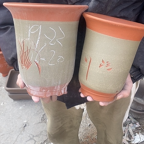 紫砂中国离心紫砂花盆，