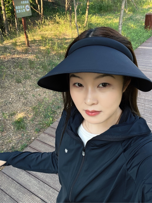 女生夏天空顶加大加深加长黑胶防紫外线显脸小户外游玩帽子遮阳帽