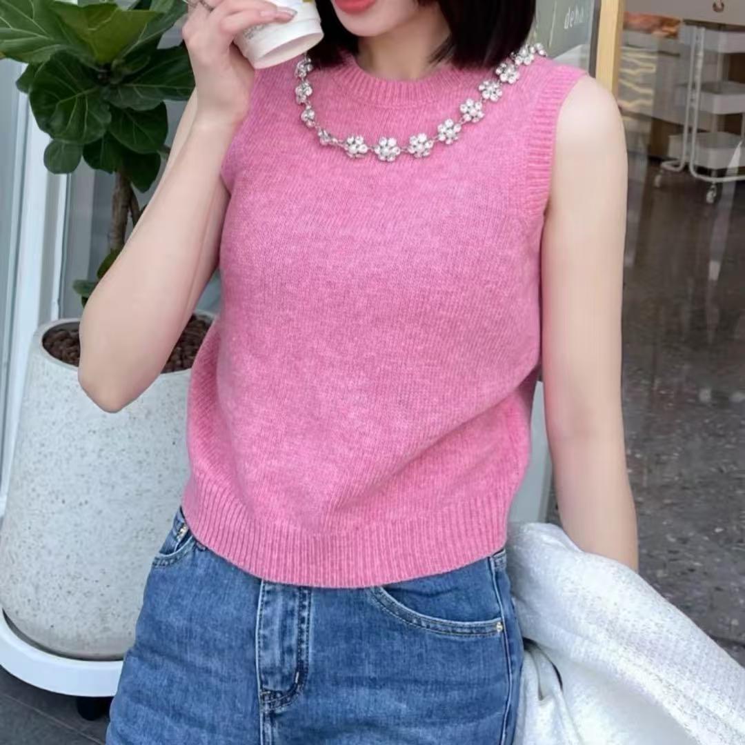 99新 MIU MIU/缪缪 双双臻选/bb10153/Miumiu/针织背心/36码