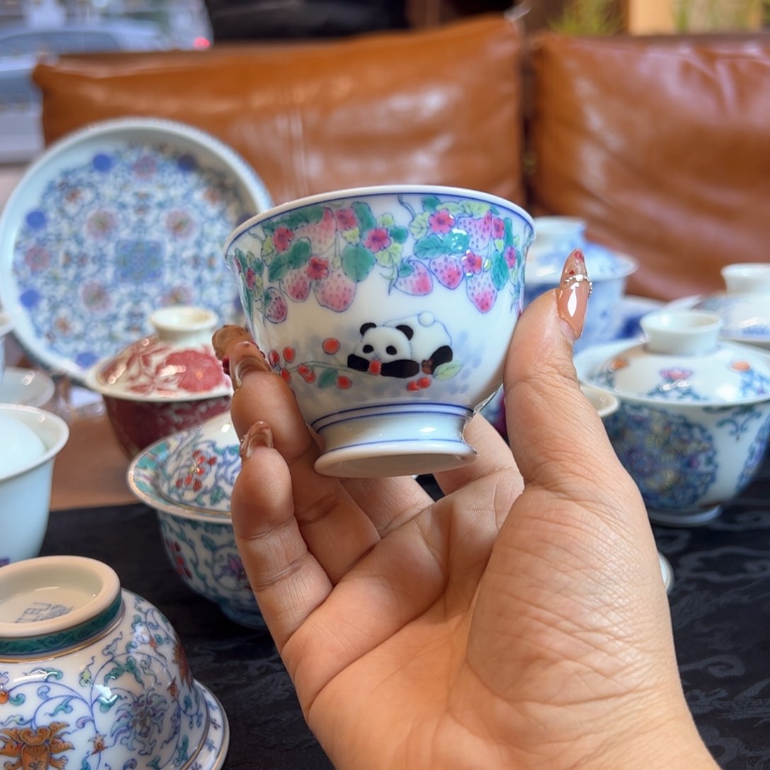 Y冉月观隐斗彩树莓熊猫