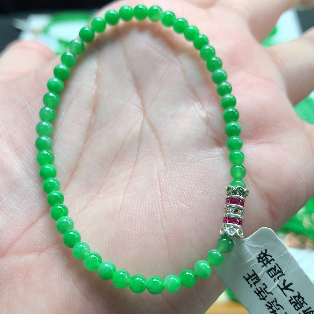 白***蓝翡翠未镶嵌手链翡翠