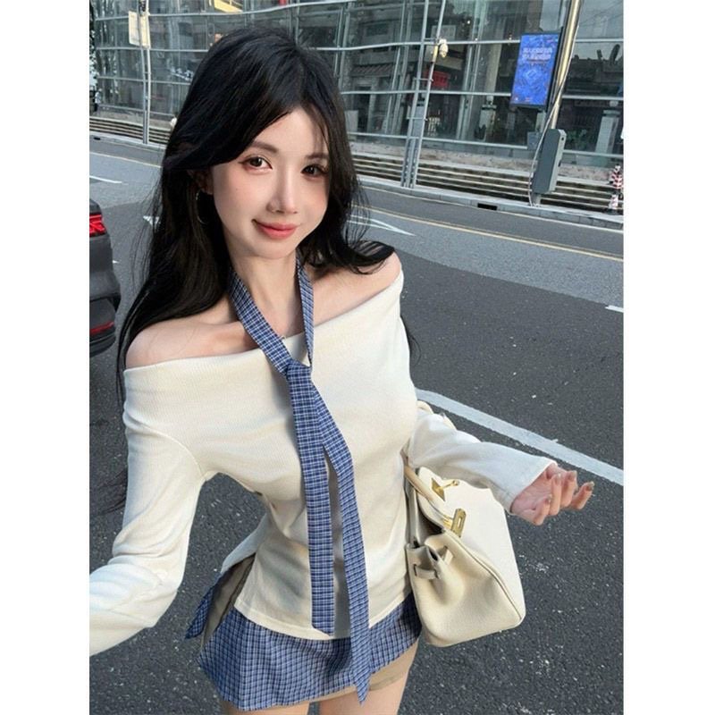  秋冬新款上衣女针织辣妹显瘦设计感（对应号码拍）