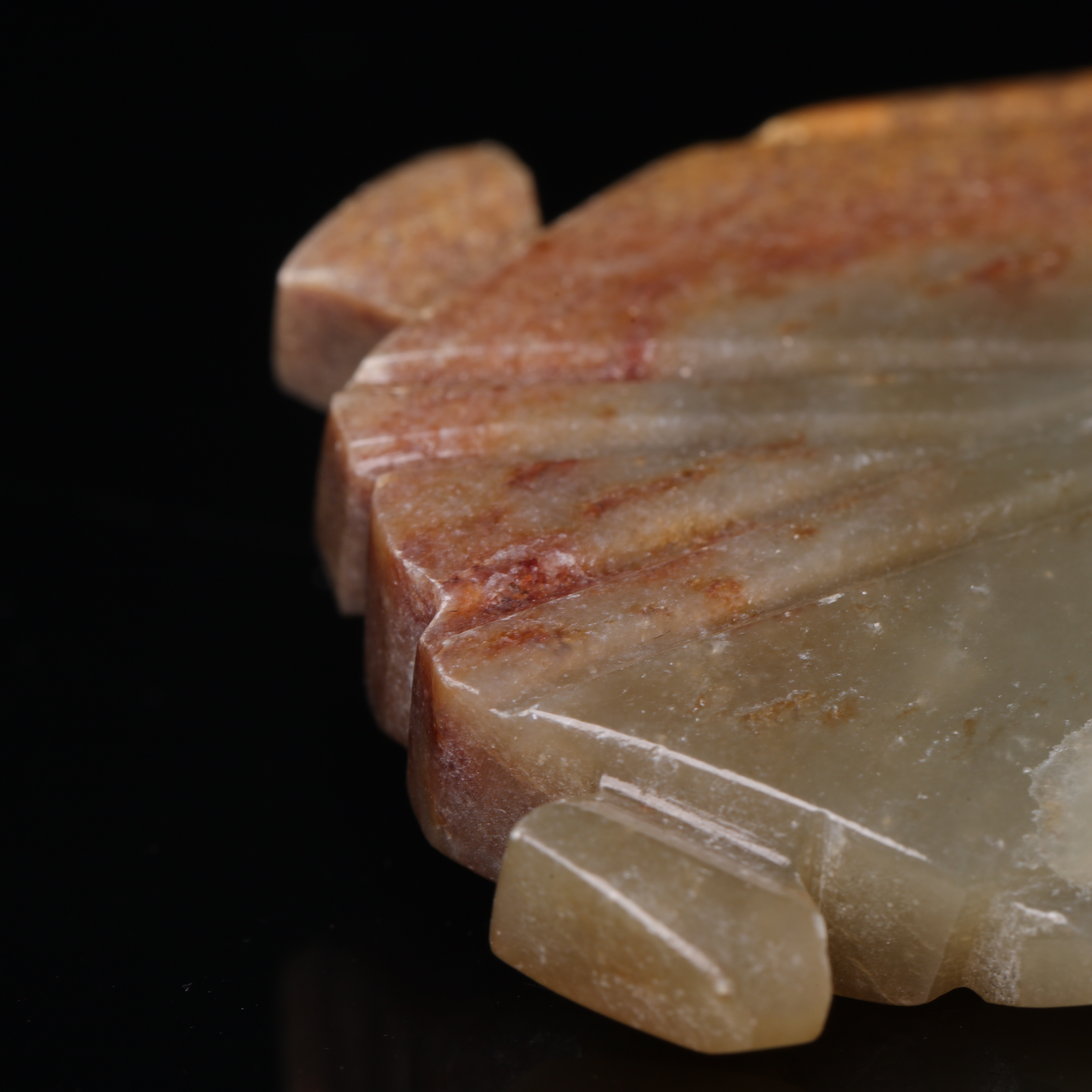 明代和田玉玉蝉花件-NX