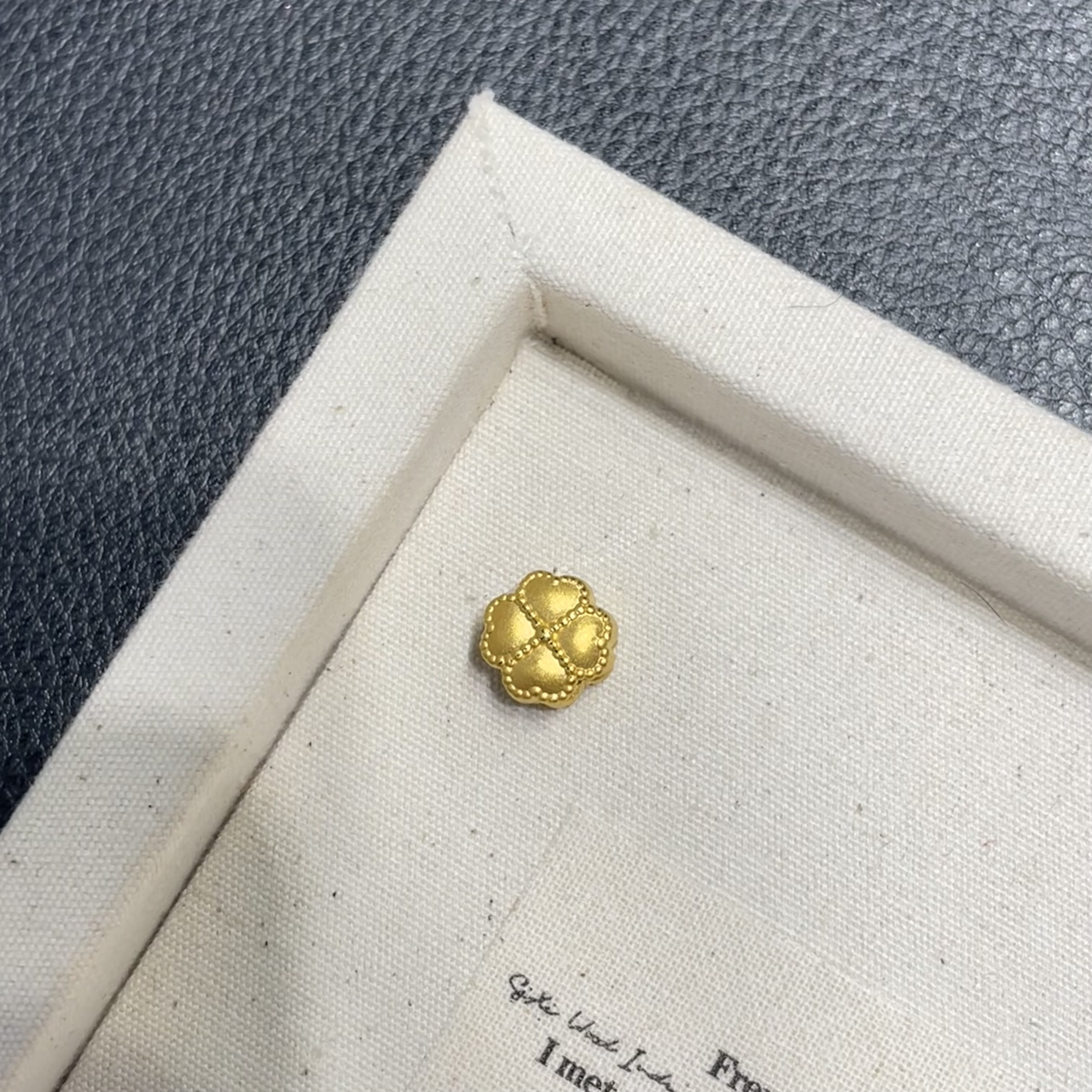 足金999爱情童话四叶草转运珠DIY配件