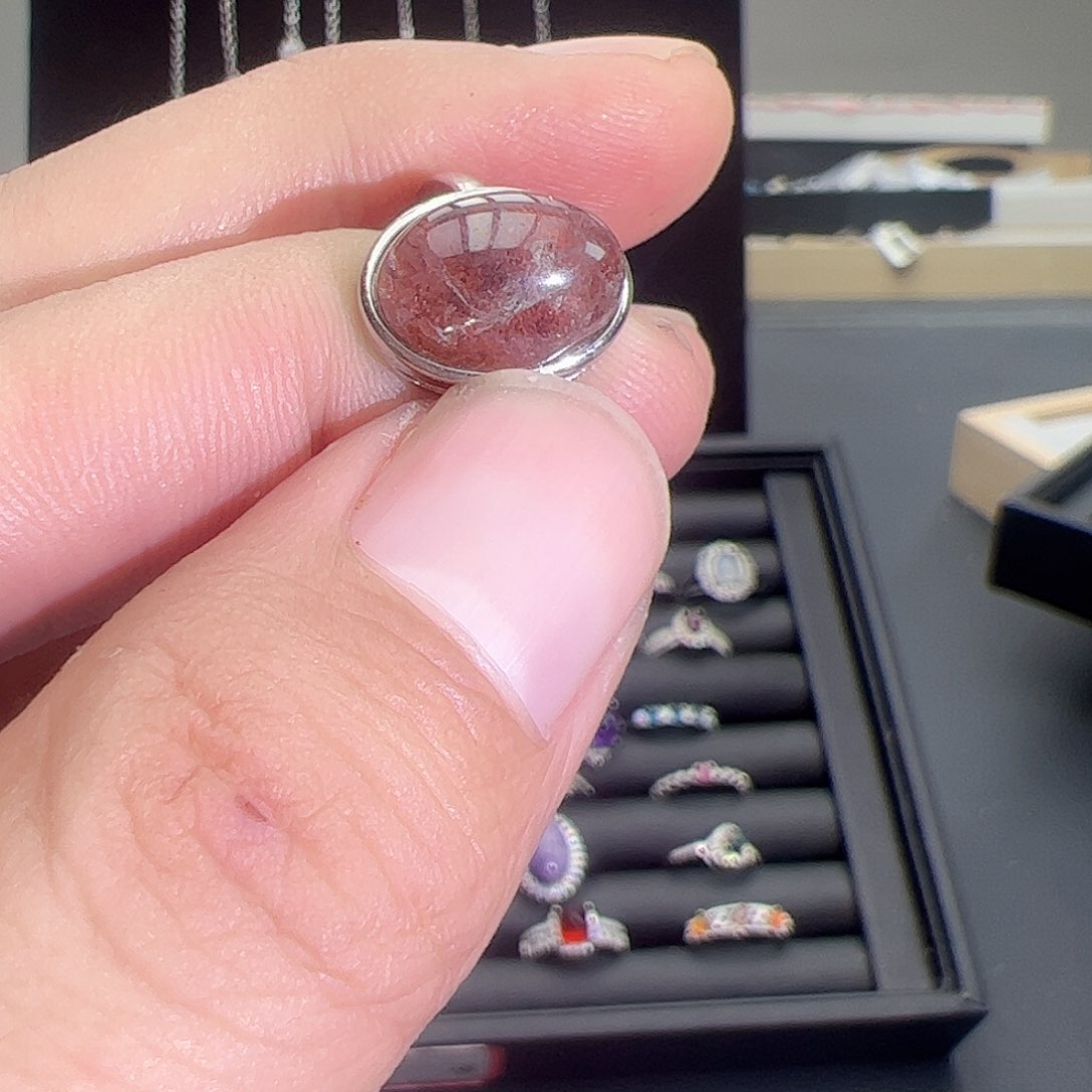 水晶戒指银S925镶嵌1121