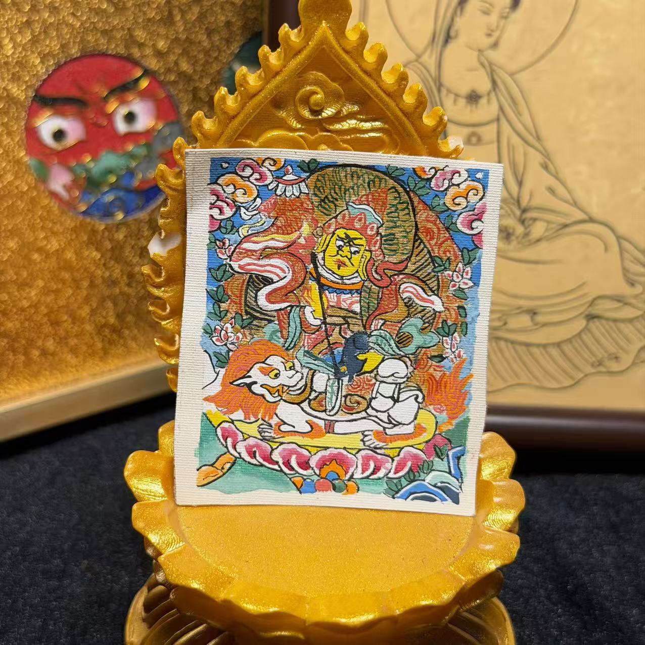 财宝天王-热贡纯手绘唐卡