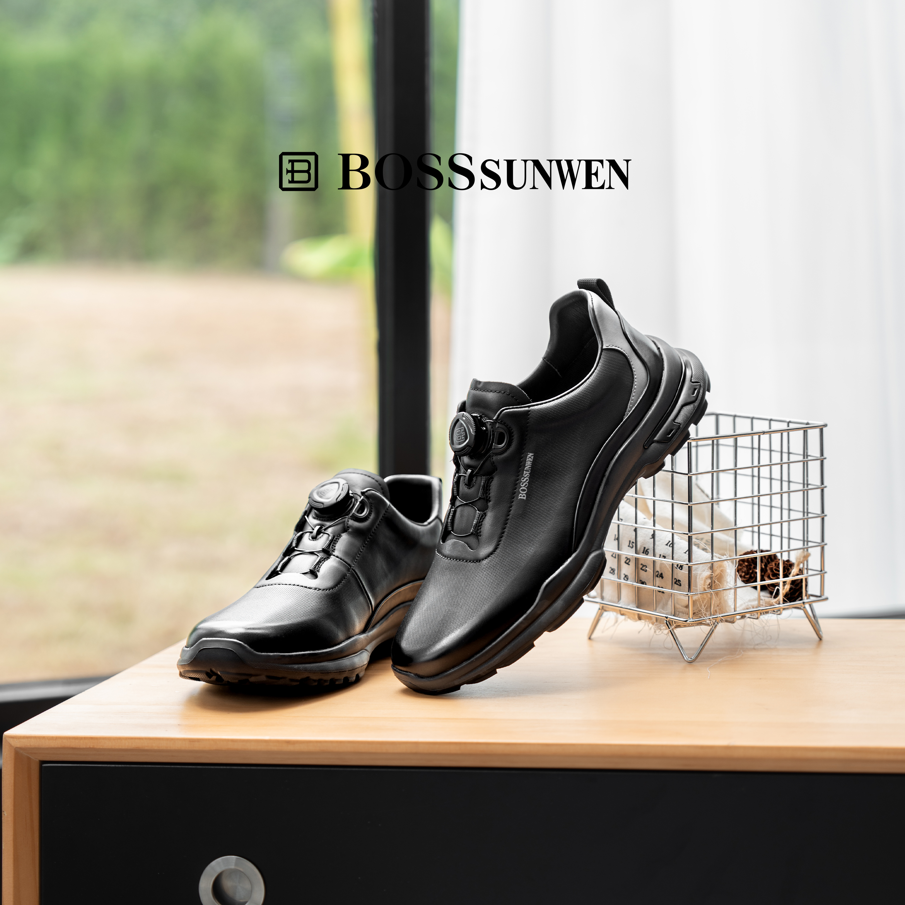 BOSSSUNWEN/博斯绅威时尚休闲鞋通勤风透气鞋皮鞋注压跑鞋休闲