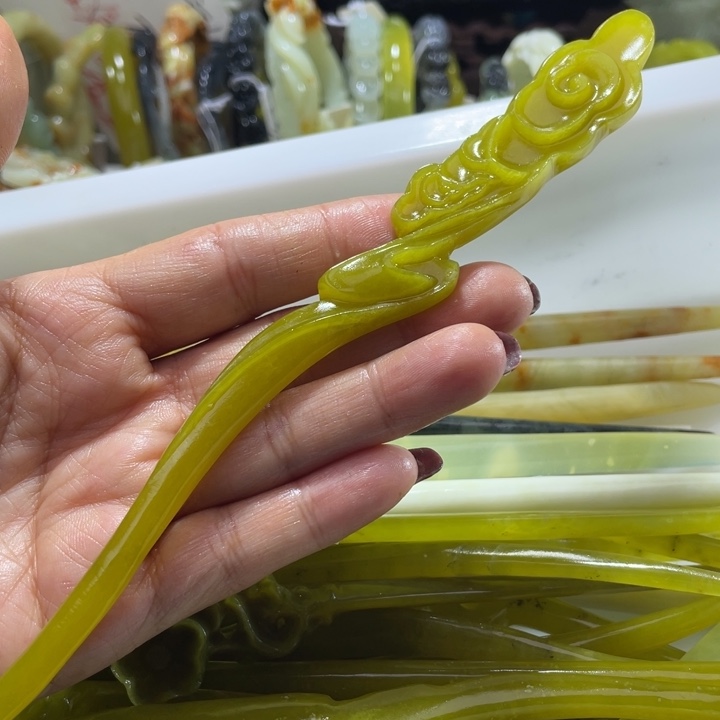 岫玉未镶嵌发簪发簪