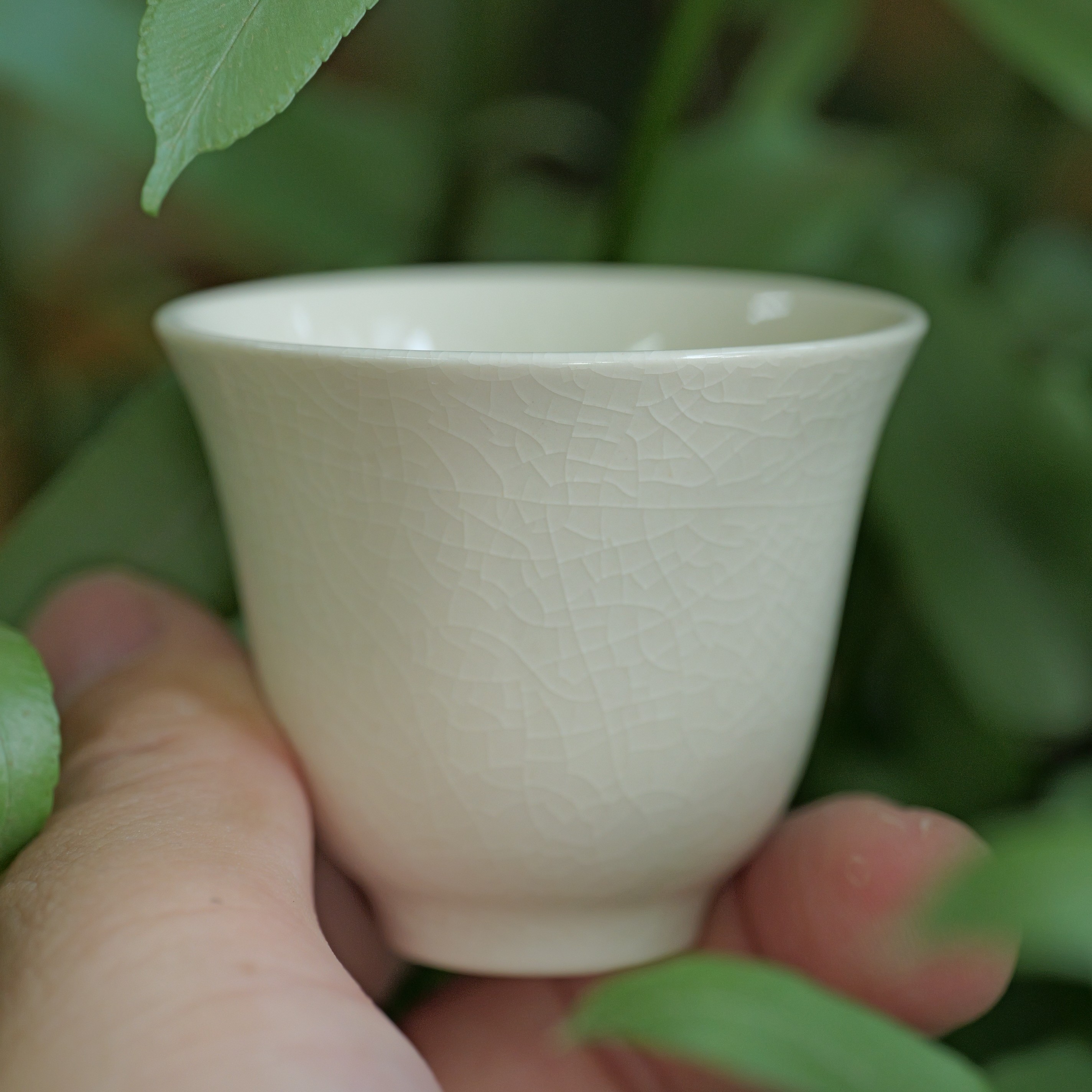 【铃铛杯】50cc漳州窑米黄釉闻香杯品茗杯开片冰裂主人杯