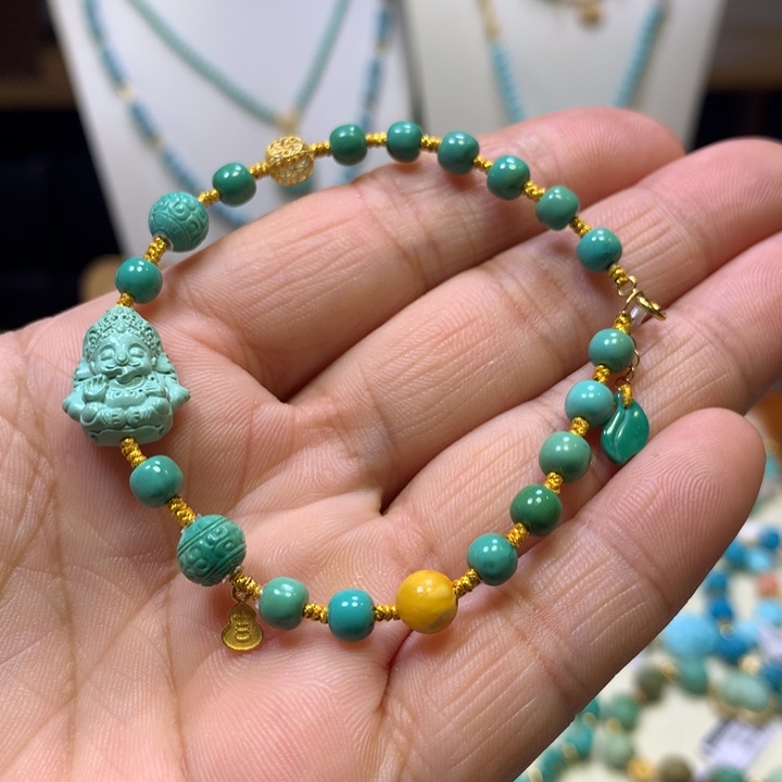 绿松石18K金镶嵌单圈