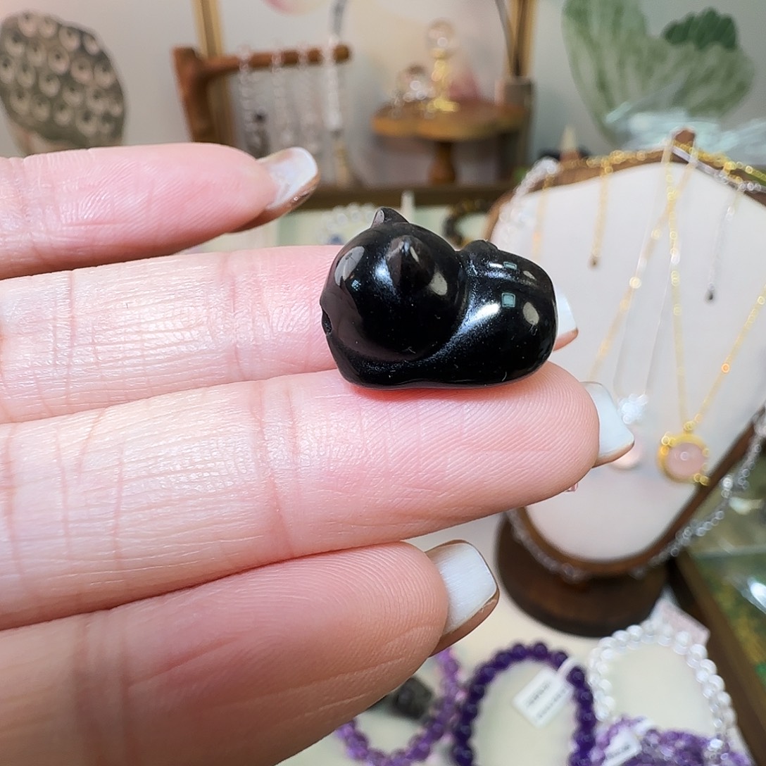 未镶嵌水晶手串银耀石小猫