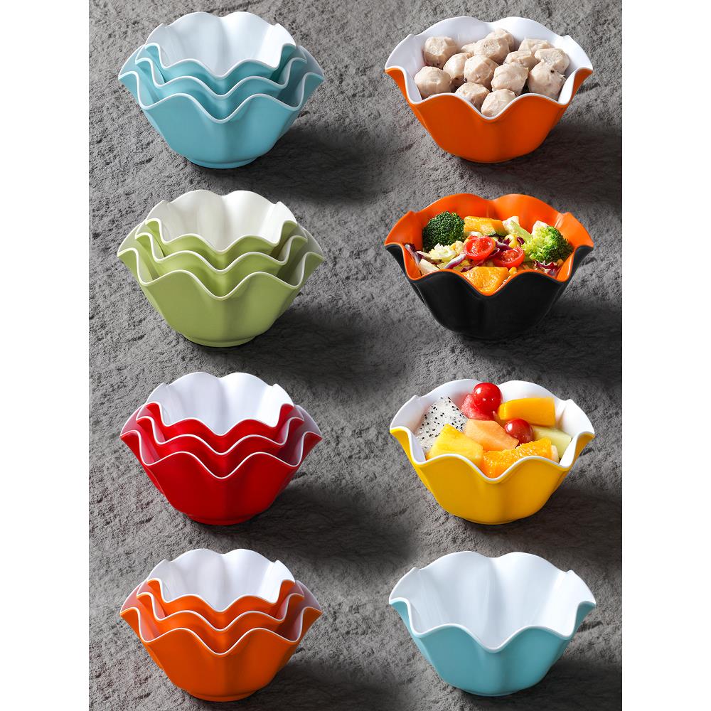 祥源美密胺餐具创意配菜碗串串花边蔬菜碗自助旋转小火锅转转菜碗